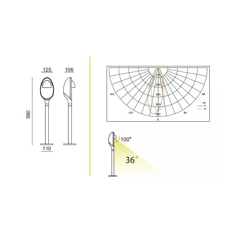 OVI LAMPADA DA TERRA H 58 A LED 9W Sovil - Cristalensi Shop Online