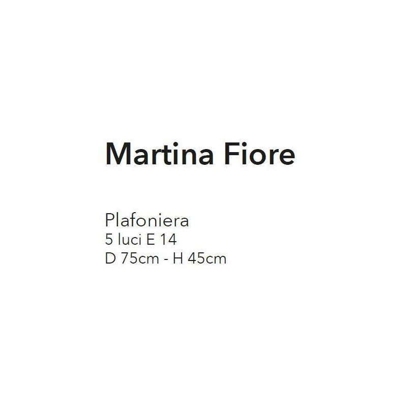 MARTINA FIORE PLAFONIERA MODERNA 5 LUCI IN METALLO CROMO CON ELEMENTI FLOREALI IN CRISTALLO CRISTALENSI LUX - Cristalensi Shop O