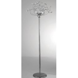 MARTINA FIORE PIANTANA MODERNA 3 LUCI IN METALLO CROMO CON ELEMENTI FLOREALI IN CRISTALLO CRISTALENSI LUX - Cristalensi Shop Onl