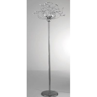 MARTINA FIORE PIANTANA MODERNA 3 LUCI IN METALLO CROMO CON ELEMENTI FLOREALI IN CRISTALLO CRISTALENSI LUX - Cristalensi Shop Onl