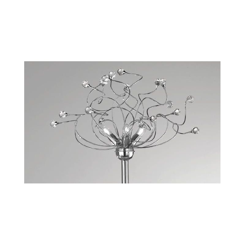 MARTINA FIORE PIANTANA MODERNA 3 LUCI IN METALLO CROMO CON ELEMENTI FLOREALI IN CRISTALLO CRISTALENSI LUX - Cristalensi Shop Onl