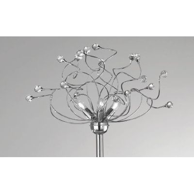 MARTINA FIORE PIANTANA MODERNA 3 LUCI IN METALLO CROMO CON ELEMENTI FLOREALI IN CRISTALLO CRISTALENSI LUX - Cristalensi Shop Onl