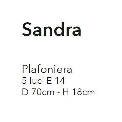 SANDRA PLAFONIERA CLASSICA 5 LUCI CROMO CON FIORI DECORATIVI IN CRISTALLO CRISTALENSI LUX - Cristalensi Shop Online