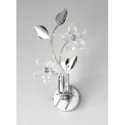 SANDRA APPLIQUE 1 LUCE FINITURA CROMO CON FIORI DECORATIVI IN CRISTALLO STILE CLASSICO CRISTALENSI LUX - Cristalensi Shop Online