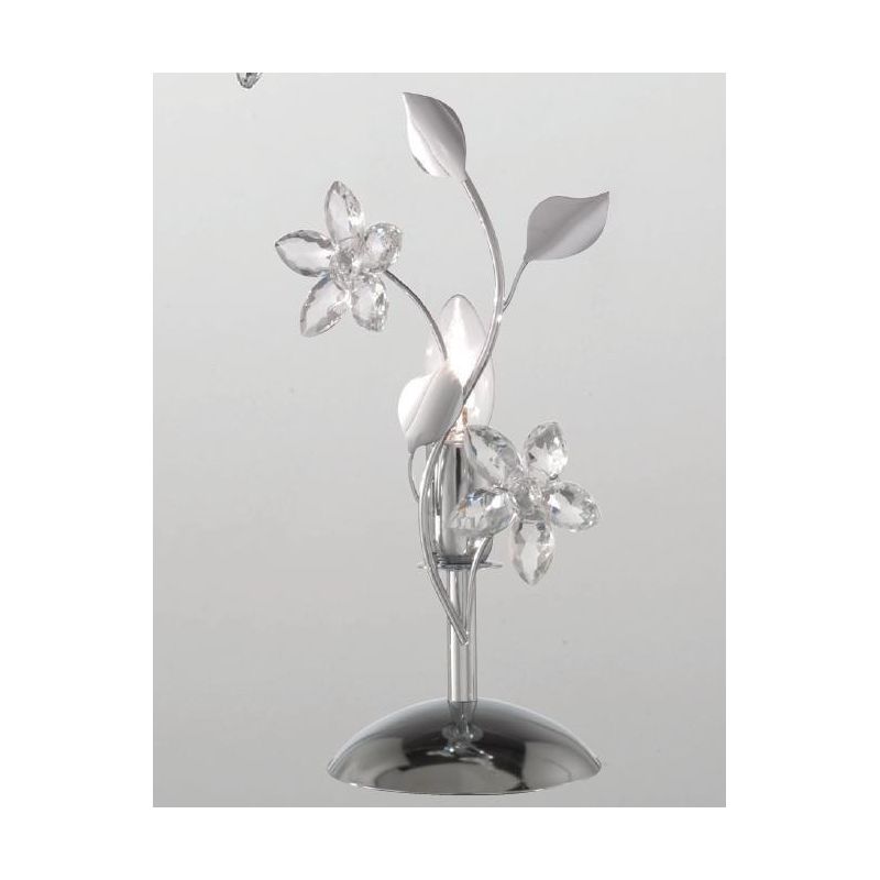 SANDRA LUMETTO CLASSICO FINITURA CROMO CON FIORI DECORATIVI IN CRISTALLO CRISTALENSI LUX - Cristalensi Shop Online
