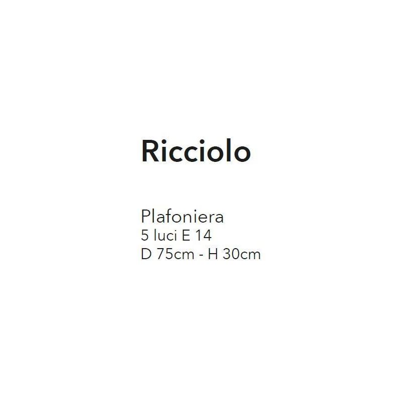 RICCIOLO PLAFONIERA MODERNA FINITURA CROMO CON RICCIOLI DECORATIVI IN VETRO COLORATO CRISTALENSI LUX - Cristalensi Shop Online