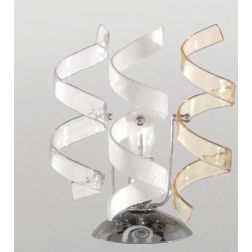 RICCIOLO LUMETTO CROMO CON RICCIOLI DECORATIVI IN VETRO COLORATO DESIGN MODERNO CRISTALENSI LUX - Cristalensi Shop Online