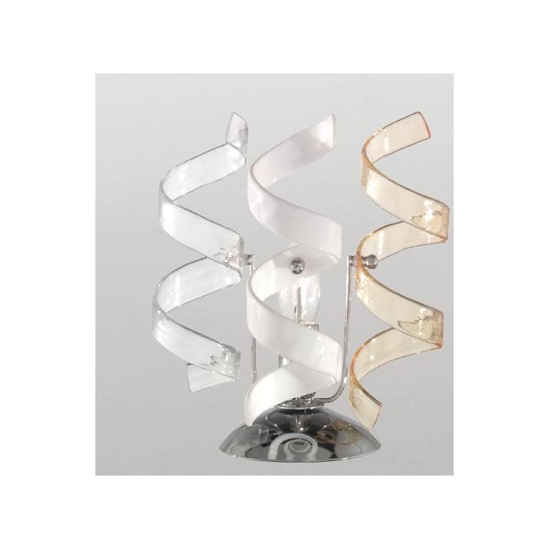 RICCIOLO LUMETTO CROMO CON RICCIOLI DECORATIVI IN VETRO COLORATO DESIGN MODERNO CRISTALENSI LUX - Cristalensi Shop Online