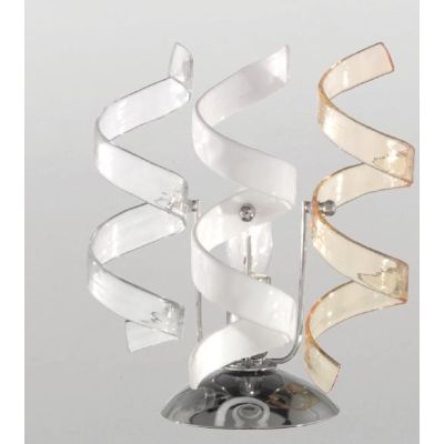 RICCIOLO LUMETTO CROMO CON RICCIOLI DECORATIVI IN VETRO COLORATO DESIGN MODERNO CRISTALENSI LUX - Cristalensi Shop Online