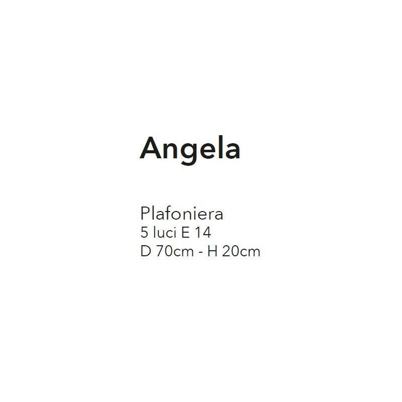 ANGELA PLAFONIERA 5 LUCI IN METALLO BIANCO ANTICO CON DIFFUSORI FLOREALI IN VETRO STILE CLASSICO CRISTALENSI LUX - Cristalensi S