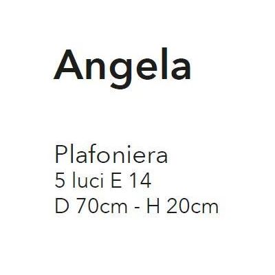 ANGELA PLAFONIERA 5 LUCI IN METALLO BIANCO ANTICO CON DIFFUSORI FLOREALI IN VETRO STILE CLASSICO CRISTALENSI LUX - Cristalensi S