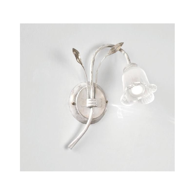 ANGELA APPLIQUE CLASSICA METALLO BIANCO ANTICO CON DIFFUSORE FLOREALE IN VETRO CRISTALENSI LUX - Cristalensi Shop Online