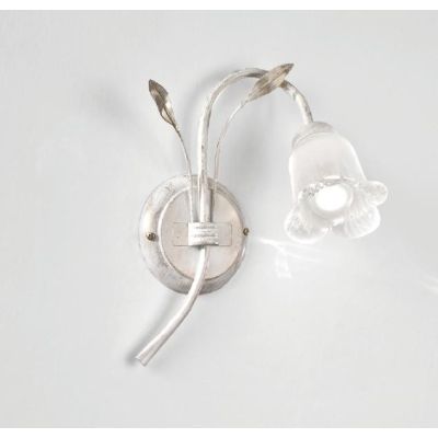 ANGELA APPLIQUE CLASSICA METALLO BIANCO ANTICO CON DIFFUSORE FLOREALE IN VETRO CRISTALENSI LUX - Cristalensi Shop Online