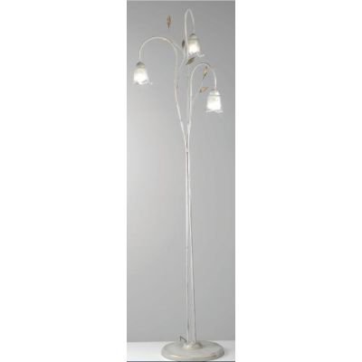 ANGELA PIANTANA CLASSICA IN METALLO BIANCO ANTICO CON DIFFUSORI FLOREALI IN VETRO CRISTALENSI LUX - Cristalensi Shop Online
