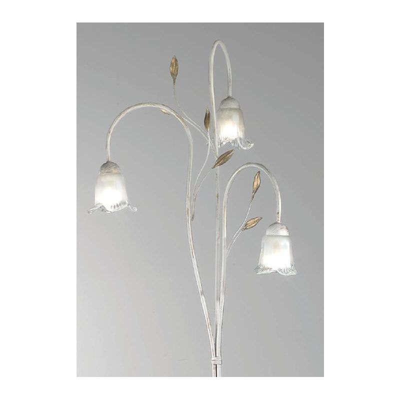 ANGELA PIANTANA CLASSICA IN METALLO BIANCO ANTICO CON DIFFUSORI FLOREALI IN VETRO CRISTALENSI LUX - Cristalensi Shop Online