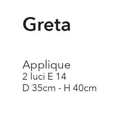 GRETA APPLIQUE 2 LUCI METALLO BIANCO ANTICO CON DIFFUSORI FLOREALI IN VETRO CLASSICA ED ECONOMICA CRISTALENSI LUX - Cristalensi