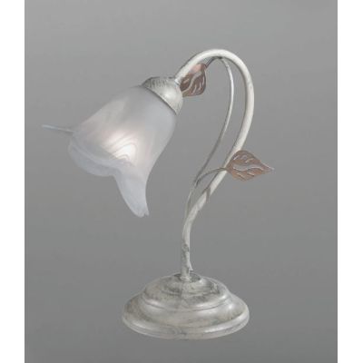 GRETA LUMETTO IN METALLO BIANCO ANTICO CON DIFFUSORE FLOREALE IN VETRO CLASSICO ED ECONOMICO CRISTALENSI LUX - Cristalensi Shop