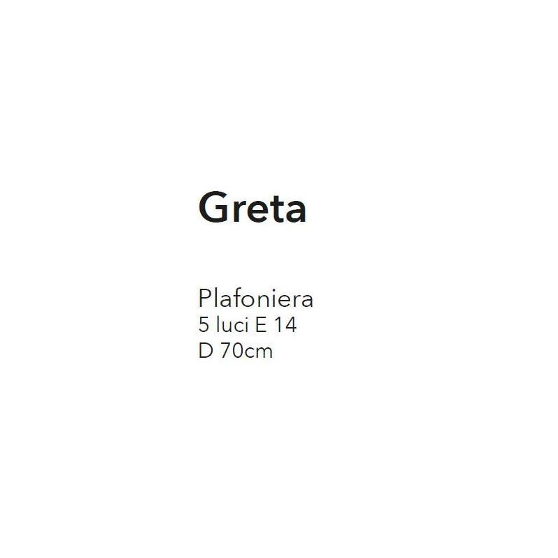 GRETA PL5 PLAFONIERA 5 LUCI METALLO BIANCO ANTICO CON DIFFUSORI FLOREALI IN VETRO ECONOMICA CRISTALENSI LUX - Cristalensi Shop O