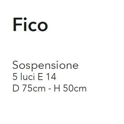 FICO SOSPENSIONE FLOREALE 5 LUCI IN METALLO AVORIO O BRONZO CON DIFFUSORI IN VETRO CRISTALENSI LUX - Cristalensi Shop Online