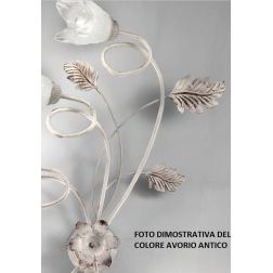 FICO PLAFONIERA FLOREALE 4 LUCI IN METALLO AVORIO O BRONZO CON DIFFUSORI IN VETRO CRISTALENSI LUX - Cristalensi Shop Online 2