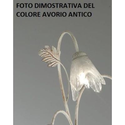FICO LUMETTO ECONOMICO IN METALLO AVORIO O BRONZO CON DIFFUSORI IN VETRO CLASSICO CRISTALENSI LUX - Cristalensi Shop Online