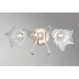 GIOIA APPLIQUE CLASSICA AVORIO ANTICO CON RICCIOLI E DIFFUSORI FLOREALI IN VETRO CRISTALENSI LUX - Cristalensi Shop Online