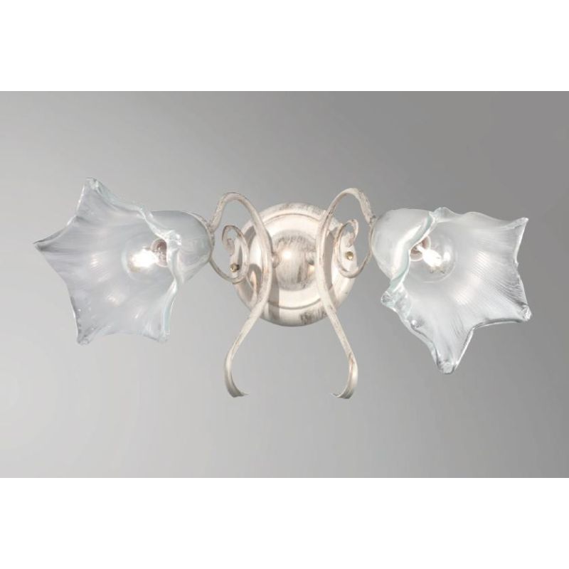 GIOIA APPLIQUE CLASSICA AVORIO ANTICO CON RICCIOLI E DIFFUSORI FLOREALI IN VETRO CRISTALENSI LUX - Cristalensi Shop Online