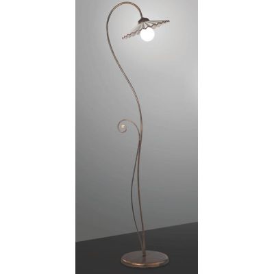 LIBERTY PIANTANA RUSTICA IN METALLO RUGGINE CON PIATTO PLISSE IN CERAMICA BIANCA CRISTALENSI LUX - Cristalensi Shop Online