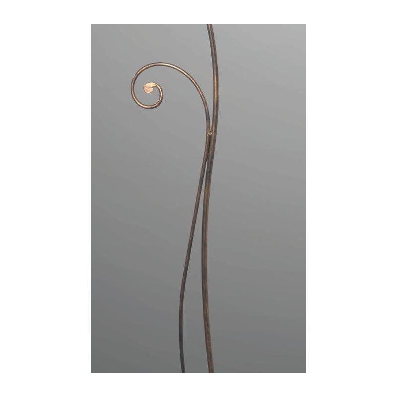 LIBERTY PIANTANA RUSTICA IN METALLO RUGGINE CON PIATTO PLISSE IN CERAMICA BIANCA CRISTALENSI LUX - Cristalensi Shop Online