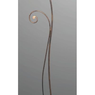 LIBERTY PIANTANA RUSTICA IN METALLO RUGGINE CON PIATTO PLISSE IN CERAMICA BIANCA CRISTALENSI LUX - Cristalensi Shop Online