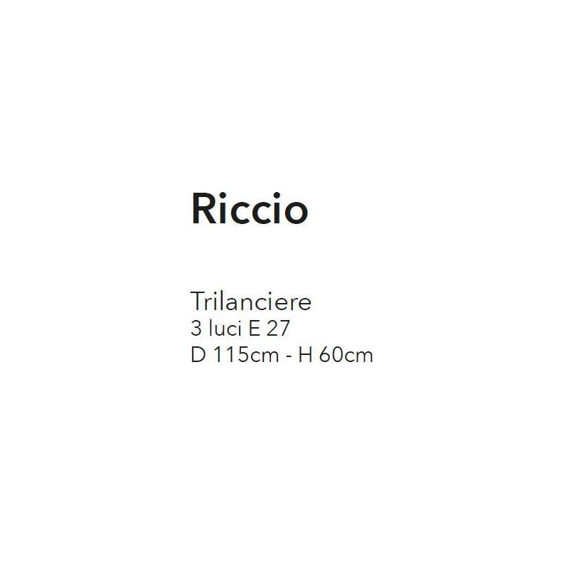 RICCIO LAMPADARIO A SOSPENSIONE 3 LUCI IN METALLO RUGGINE CON DIFFUSORI IN VETRO DECORATO CRISTALENSI LUX - Cristalensi Shop Onl