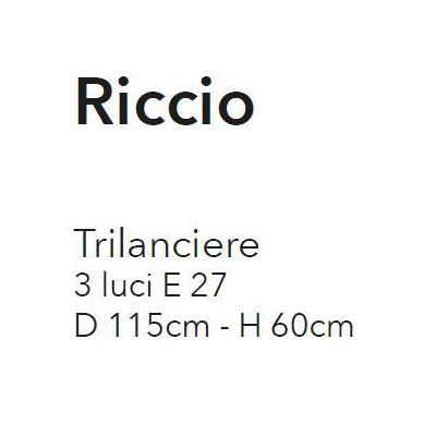RICCIO LAMPADARIO A SOSPENSIONE 3 LUCI IN METALLO RUGGINE CON DIFFUSORI IN VETRO DECORATO CRISTALENSI LUX - Cristalensi Shop Onl