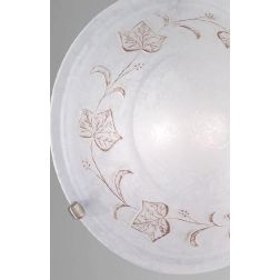 FOGLIA PLAFONIERA ROTONDA D50 IN VETRO CON DECORO EDERA MARRONE CLASSICA ED ECONOMICA CRISTALENSI LUX - Cristalensi Shop Online 2