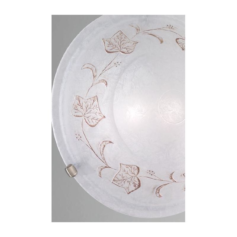FOGLIA PLAFONIERA ROTONDA D50 IN VETRO CON DECORO EDERA MARRONE CLASSICA ED ECONOMICA CRISTALENSI LUX - Cristalensi Shop Online
