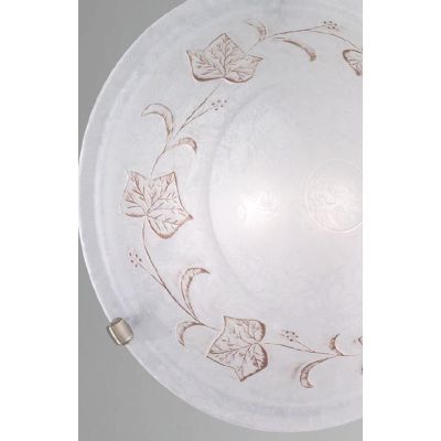 FOGLIA PLAFONIERA ROTONDA D50 IN VETRO CON DECORO EDERA MARRONE CLASSICA ED ECONOMICA CRISTALENSI LUX - Cristalensi Shop Online