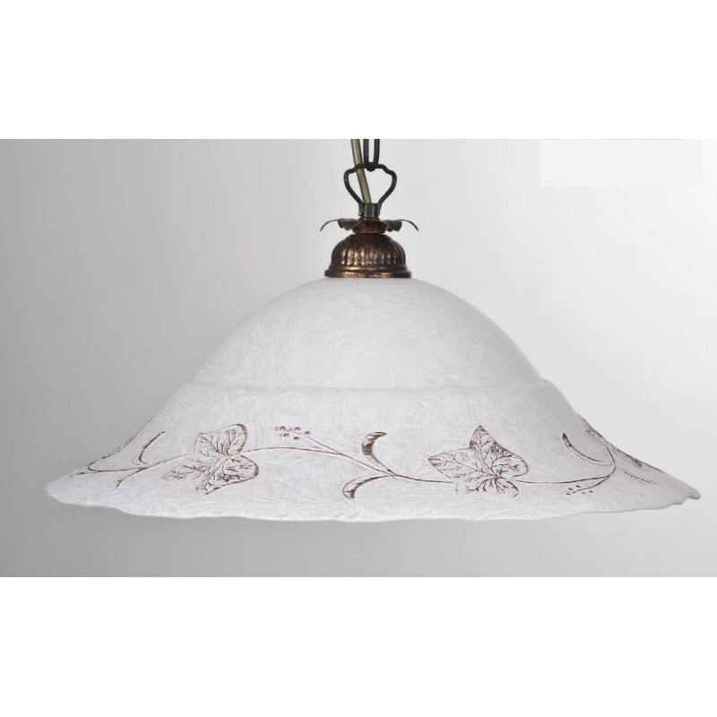 FOGLIA SOSPENSIONE cLASSICA D50 IN VETRO CON DECORO EDERA MARRONE CLASSICA ED ECONOMICA CRISTALENSI LUX - Cristalensi Shop Onlin