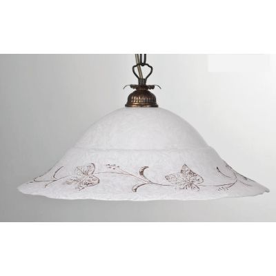 FOGLIA SOSPENSIONE cLASSICA D50 IN VETRO CON DECORO EDERA MARRONE CLASSICA ED ECONOMICA CRISTALENSI LUX - Cristalensi Shop Onlin