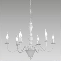 SIENA LAMPADARIO A SOSPENSIONE CLASSICO 6 LUCI BIANCO LAMPADINE A VISTA ECONOMICO CRISTALENSI LUX - Cristalensi Shop Online 2