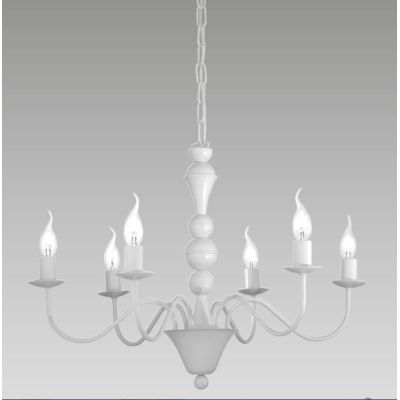 SIENA LAMPADARIO A SOSPENSIONE CLASSICO 6 LUCI BIANCO LAMPADINE A VISTA ECONOMICO CRISTALENSI LUX - Cristalensi Shop Online