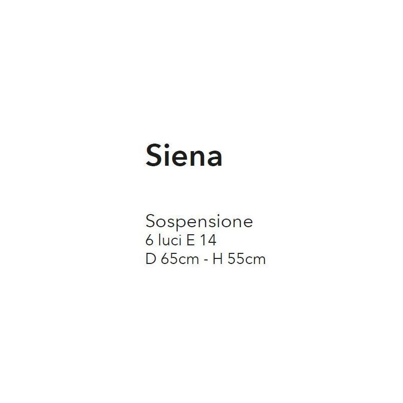 SIENA LAMPADARIO A SOSPENSIONE CLASSICO 6 LUCI BIANCO LAMPADINE A VISTA ECONOMICO CRISTALENSI LUX - Cristalensi Shop Online