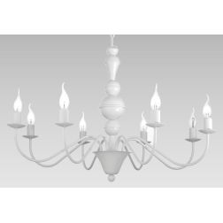 SIENA LAMPADARIO A SOSPENSIONE CLASSICO 8 LUCI BIANCO LAMPADINE A VISTA ECONOMICO CRISTALENSI LUX - Cristalensi Shop Online