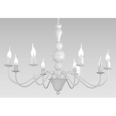 SIENA LAMPADARIO A SOSPENSIONE CLASSICO 8 LUCI BIANCO LAMPADINE A VISTA ECONOMICO CRISTALENSI LUX - Cristalensi Shop Online