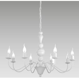 SIENA LAMPADARIO A SOSPENSIONE CLASSICO 8 LUCI BIANCO LAMPADINE A VISTA ECONOMICO CRISTALENSI LUX - Cristalensi Shop Online 2