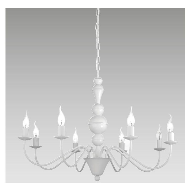 SIENA LAMPADARIO A SOSPENSIONE CLASSICO 8 LUCI BIANCO LAMPADINE A VISTA ECONOMICO CRISTALENSI LUX - Cristalensi Shop Online
