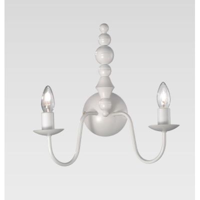 SIENA APPLIQUE CLASSICA 2 LUCI COLORE BIANCO CON LAMPADINE A VISTA ECONOMICA CRISTALENSI LUX - Cristalensi Shop Online