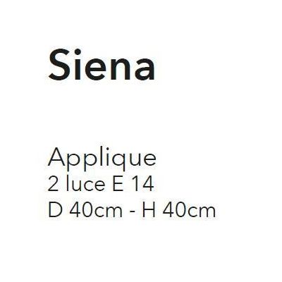 SIENA APPLIQUE CLASSICA 2 LUCI COLORE BIANCO CON LAMPADINE A VISTA ECONOMICA CRISTALENSI LUX - Cristalensi Shop Online