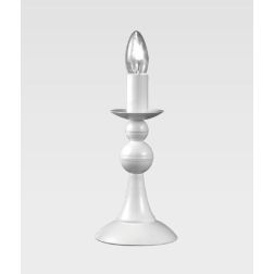 SIENA LUMETTO CLASSICO ECONOMICO IN METALLO BIANCO CON LAMPADINA A VISTA CRISTALENSI LUX - Cristalensi Shop Online