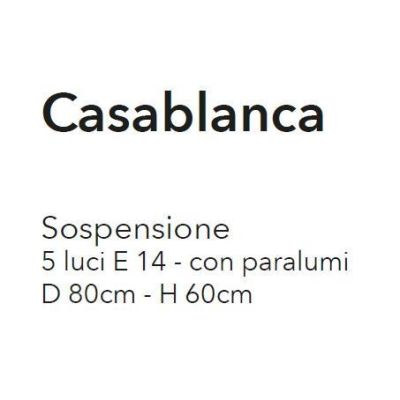 CASABLANCA LAMPADARIO 5 LUCI A BRACCI CLASSICO IN METALLO AVORIO ANTICO CON PARALUMI PLISSE CRISTALENSI LUX - Cristalensi Shop O