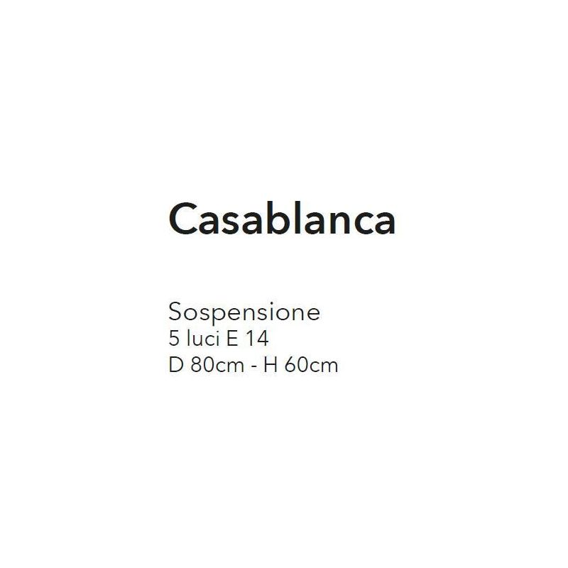 CASABLANCA LAMPADARIO CLASSICO 5 LUCI A BRACCI IN METALLO AVORIO ANTICO CRISTALENSI LUX - Cristalensi Shop Online