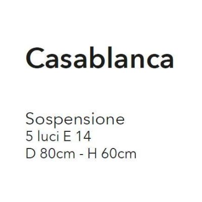 CASABLANCA LAMPADARIO CLASSICO 5 LUCI A BRACCI IN METALLO AVORIO ANTICO CRISTALENSI LUX - Cristalensi Shop Online